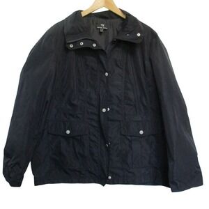 Peter Hahn Womens Snap‎ Rain Jacket Coat size 16 XL Blue Designer International